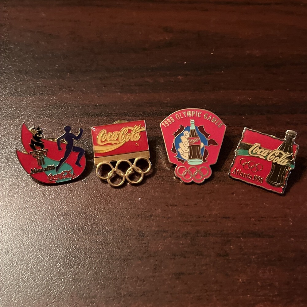 Lot Of 4 Vintage Coca-Cola Coke 1996 Atlanta Olympics Lapel Pins